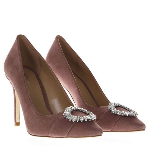 michael kors pumps rosegold|Michael Kors suede heels.